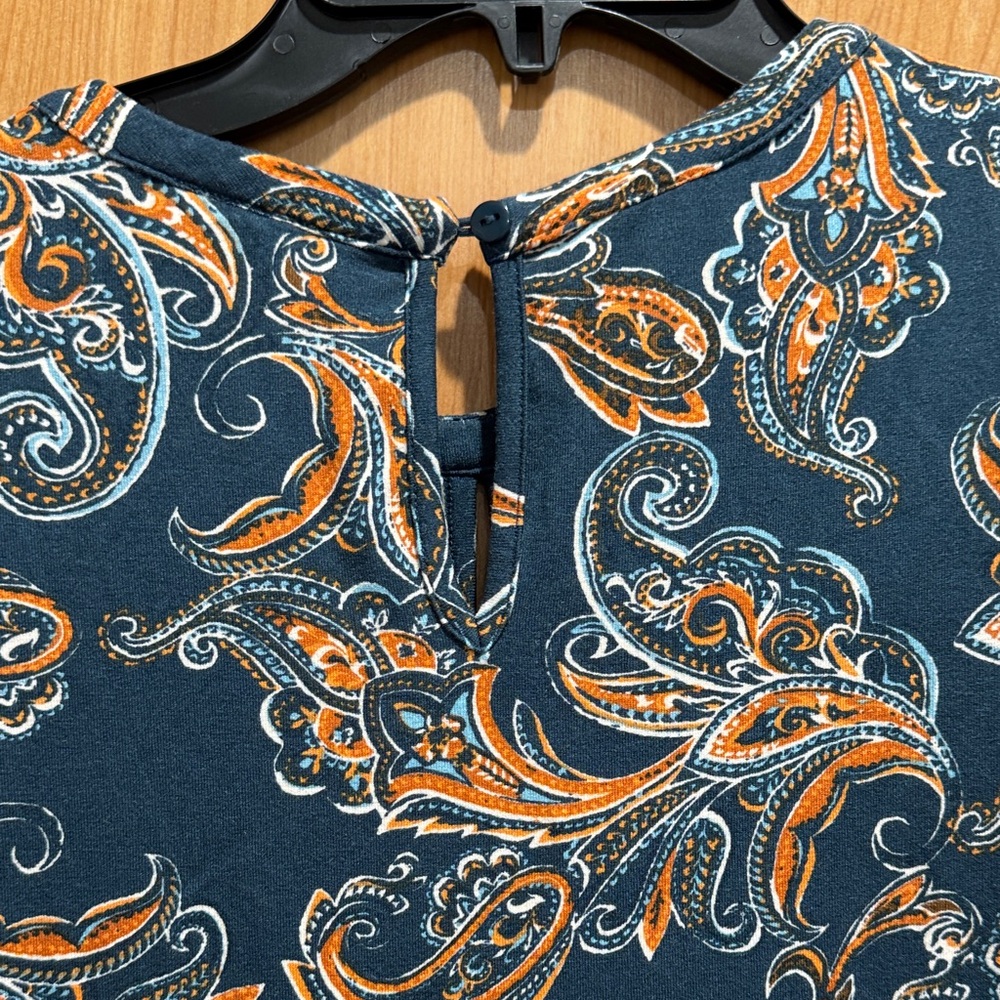 Daniel Rainn Navy and Orange Paisley Blouse - Picture 6 of 6